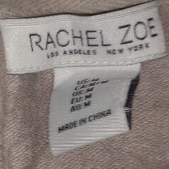 Rachel Zoe Women's Crop Jumpsuit Romper Wide Leg Tie Waist Short Sleeve Beige M - Picture 9 of 11